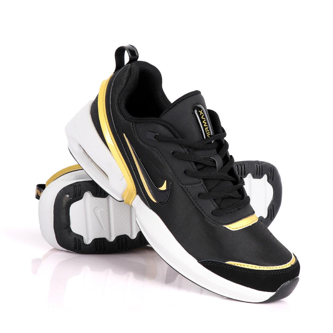 NK Max Tavas Se Black With Classic Gold Design Sneakers - Obeezi
