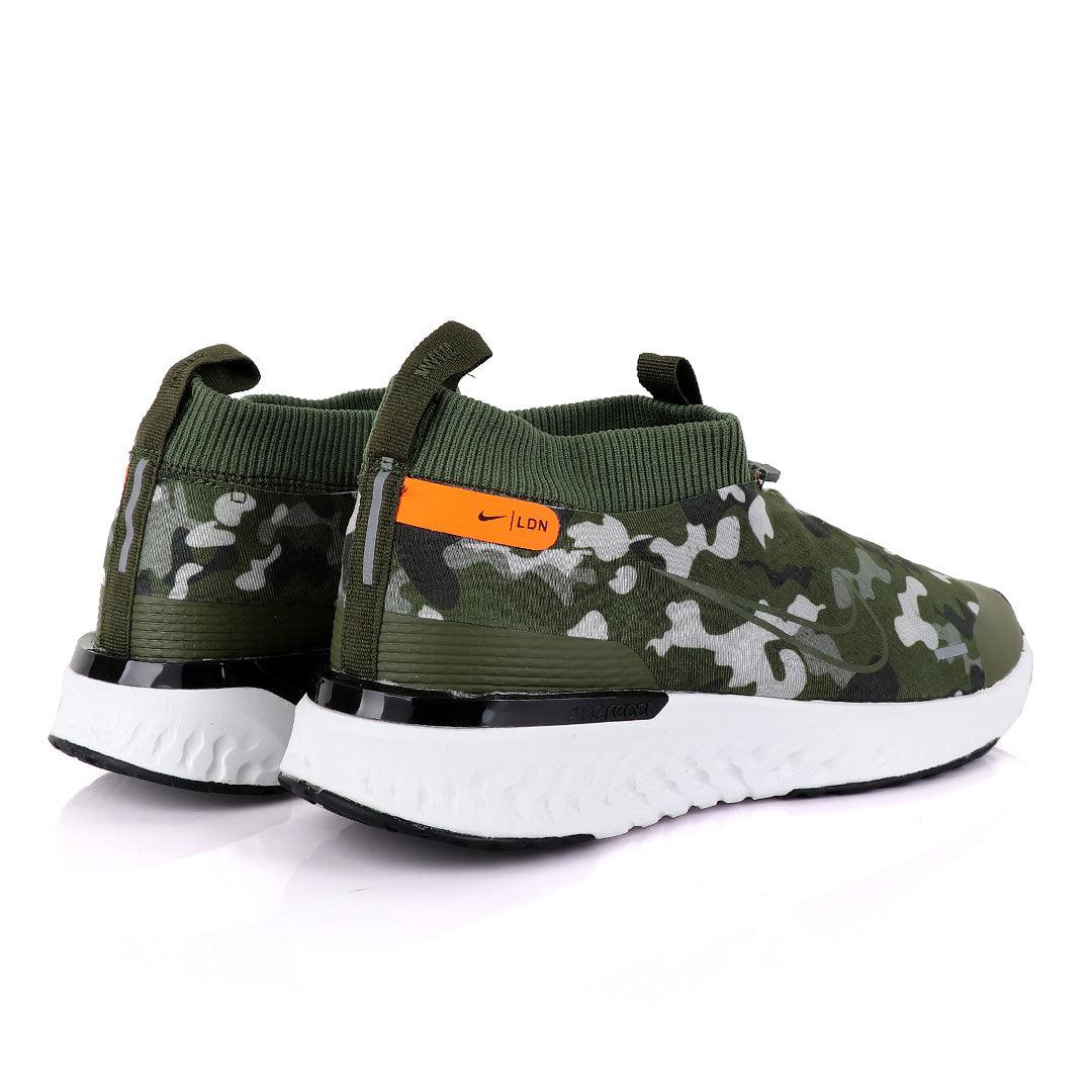 NK React Run Utility Green Running Sneakers - Obeezi