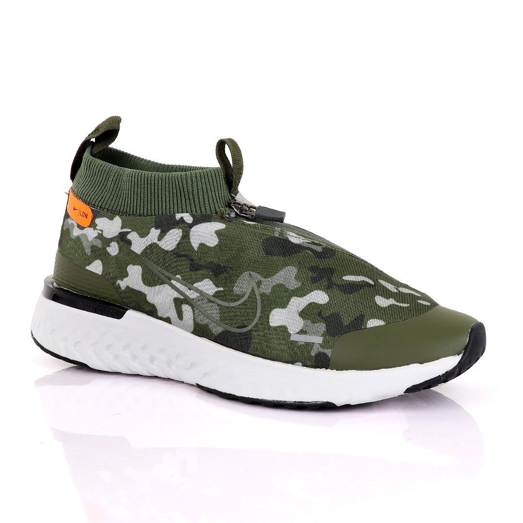 NK React Run Utility Green Running Sneakers - Obeezi
