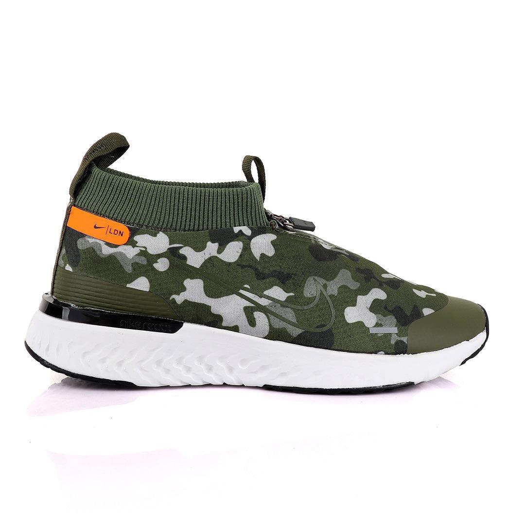 NK React Run Utility Green Running Sneakers - Obeezi