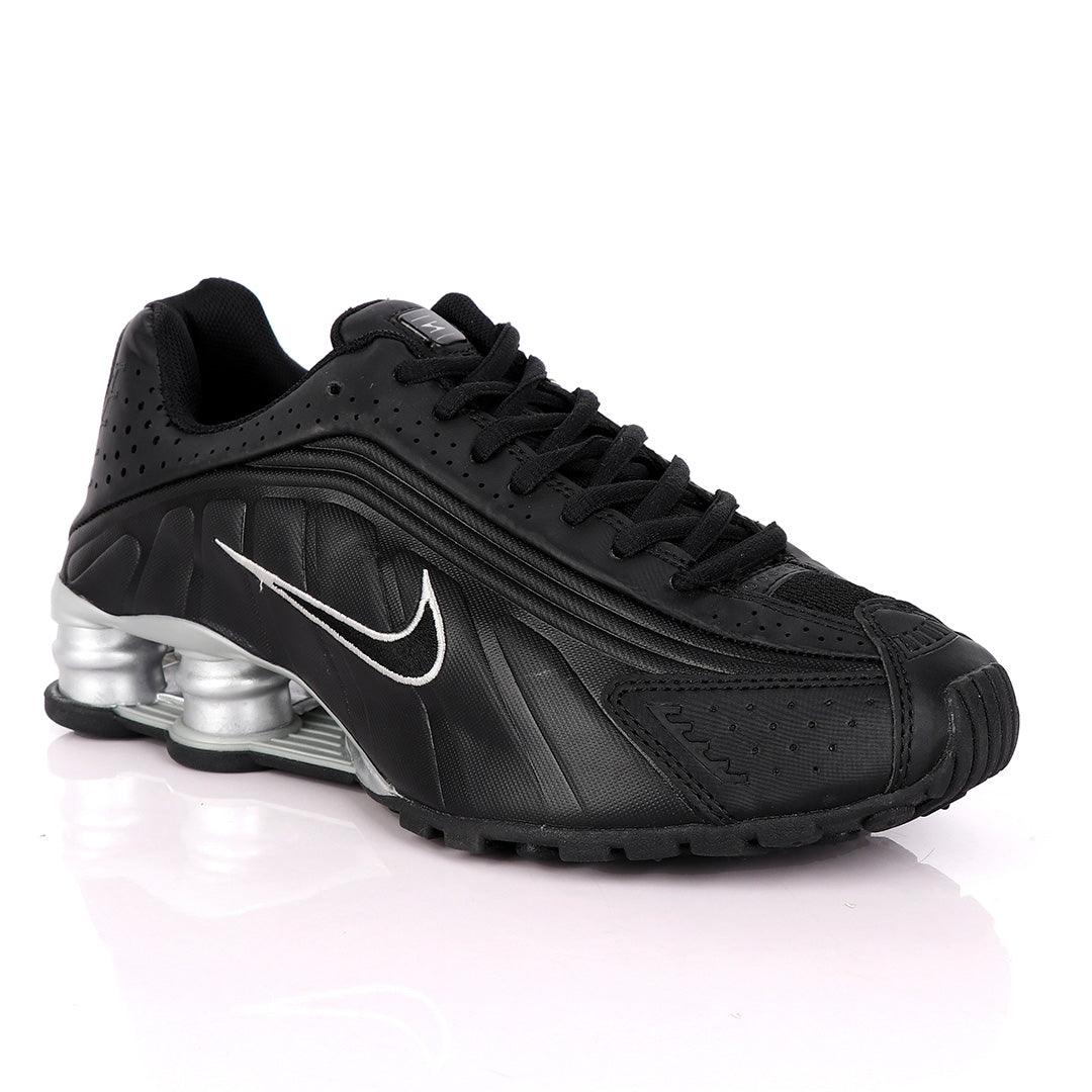 NK Shox R4 Black Silver Men's Trainers Running Shoes - Obeezi