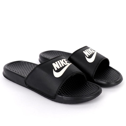 NK Two Ways JDI Black With White Logo Men's Slide - Obeezi.com