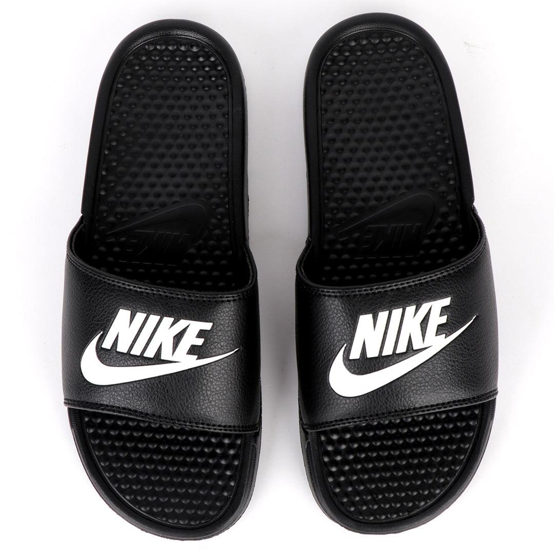 NK Two Ways JDI Black With White Logo Men's Slide - Obeezi.com