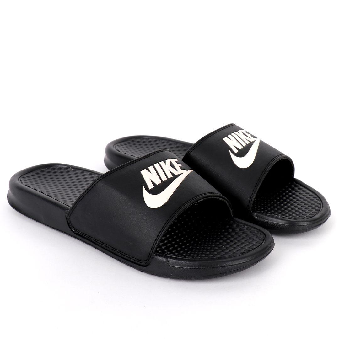 NK Two Ways JDI Black With White Logo Men's Slide - Obeezi.com