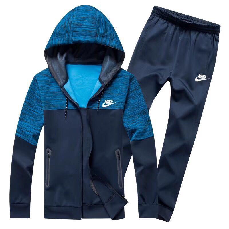 NK Unsex Tracksuit Jogging Set Suit Blue Navyblue Hoodie - Obeezi