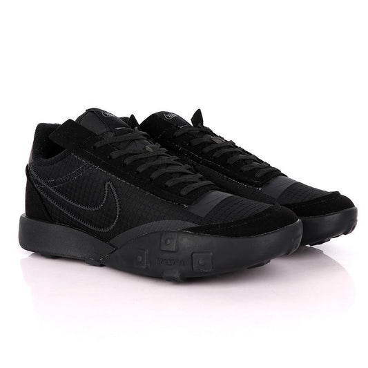 NK Waffle Racer All Black Sneakers - Obeezi
