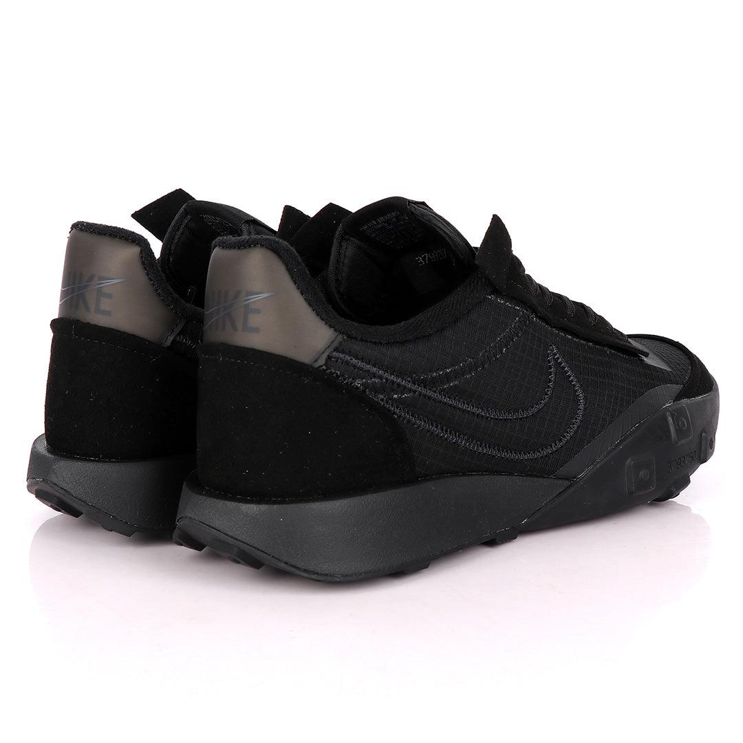 NK Waffle Racer All Black Sneakers - Obeezi