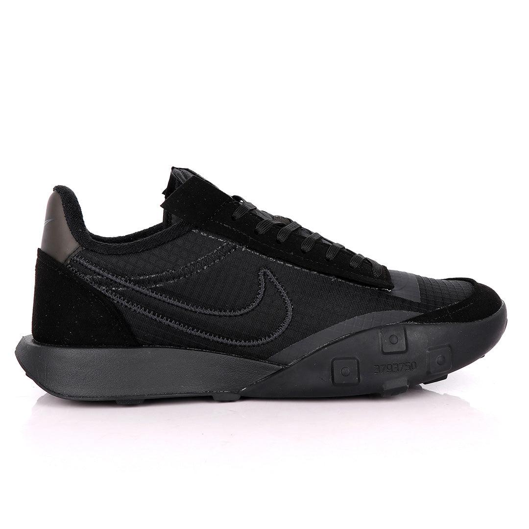 NK Waffle Racer All Black Sneakers - Obeezi