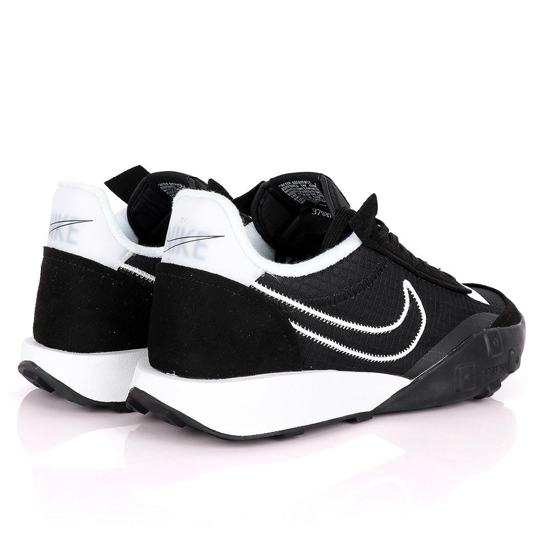 NK Waffle Racer Black And White Sneakers - Obeezi