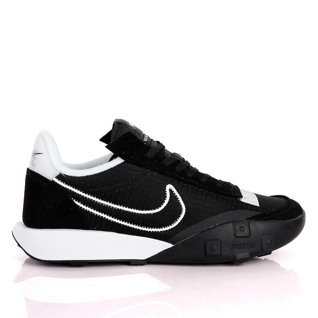 NK Waffle Racer Black And White Sneakers - Obeezi