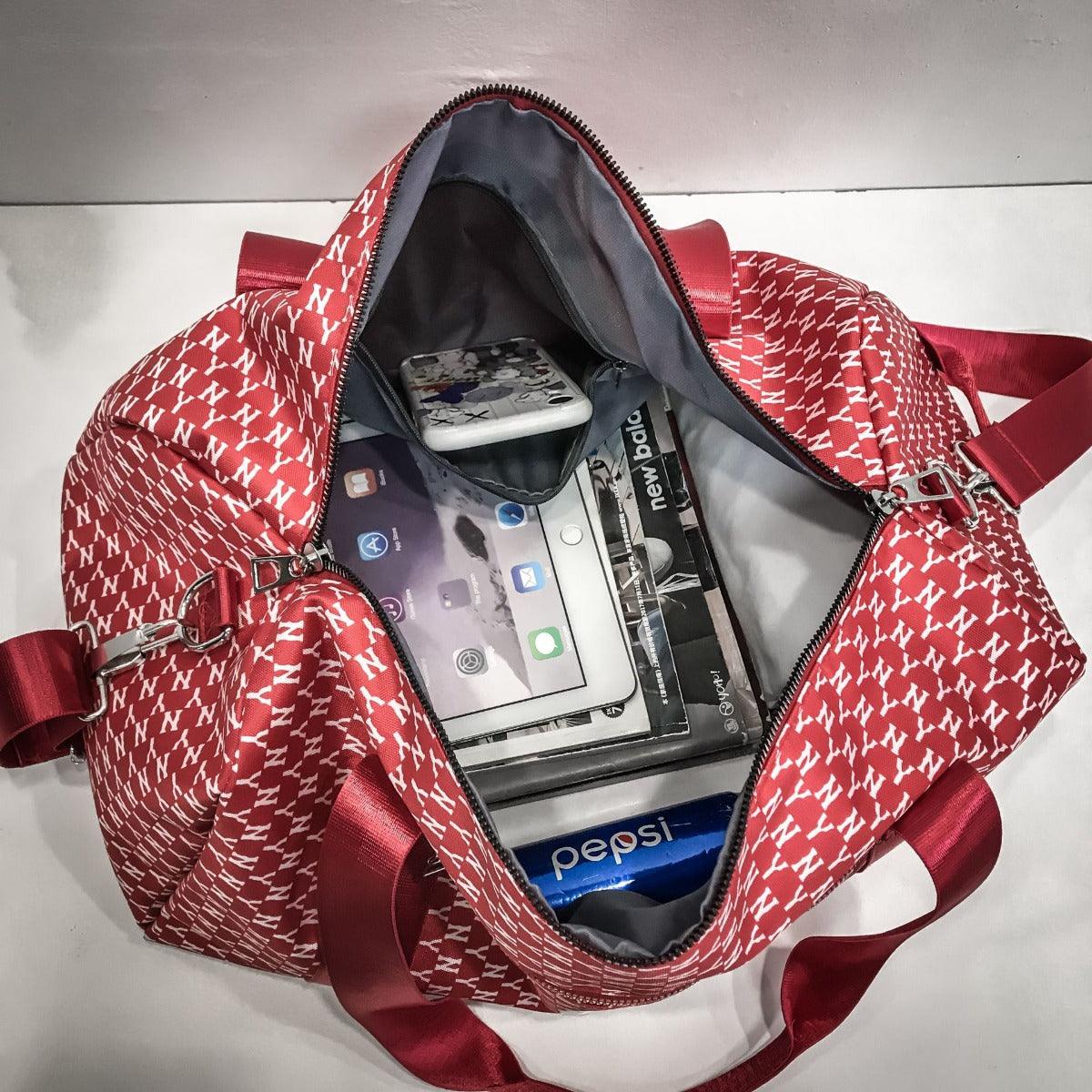 NY Topnotch Classic Designed Multi-Functional Travel Bag- Red - Obeezi.com