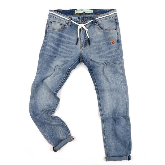 O.W Virgil Abloh Collection Authentic Men's Denim Label Jeans- Blue - Obeezi.com