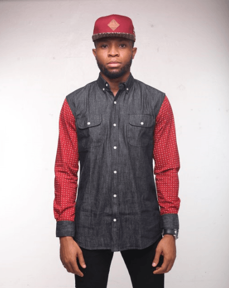 Obeezi classic Red Hand pokadot Denim shirt - Obeezi