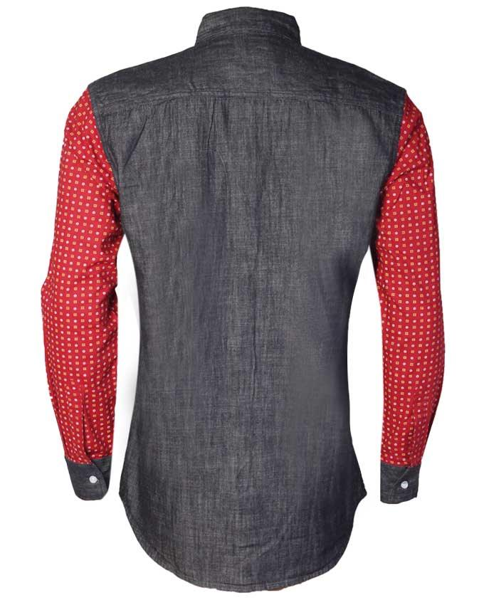 Obeezi classic Red Hand pokadot Denim shirt - Obeezi