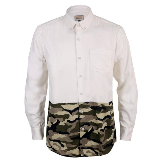 Obeezi Exquisite Half Camouflage Designed Shirt - White - Obeezi.com