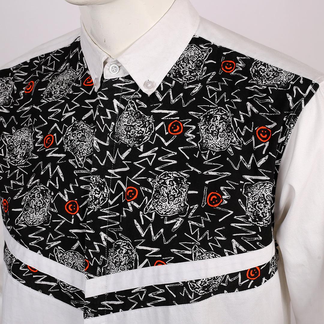 Obeezi Exquisite Patterned Designed White Shirt - Obeezi.com