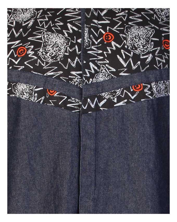 Obeezi Mid-V Casual with Orange Smiley Denim Shirt - Obeezi