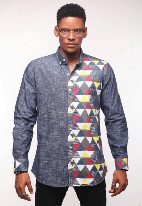 Obeezi multi colored Triangle Denim shirt - Obeezi