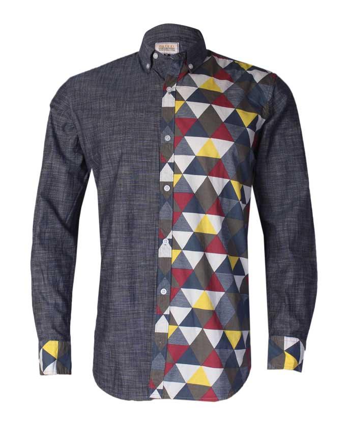 Obeezi multi colored Triangle Denim shirt - Obeezi
