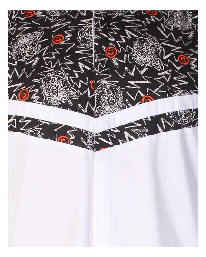 Obeezi White Mid-V with Orange smiley shirt - Obeezi