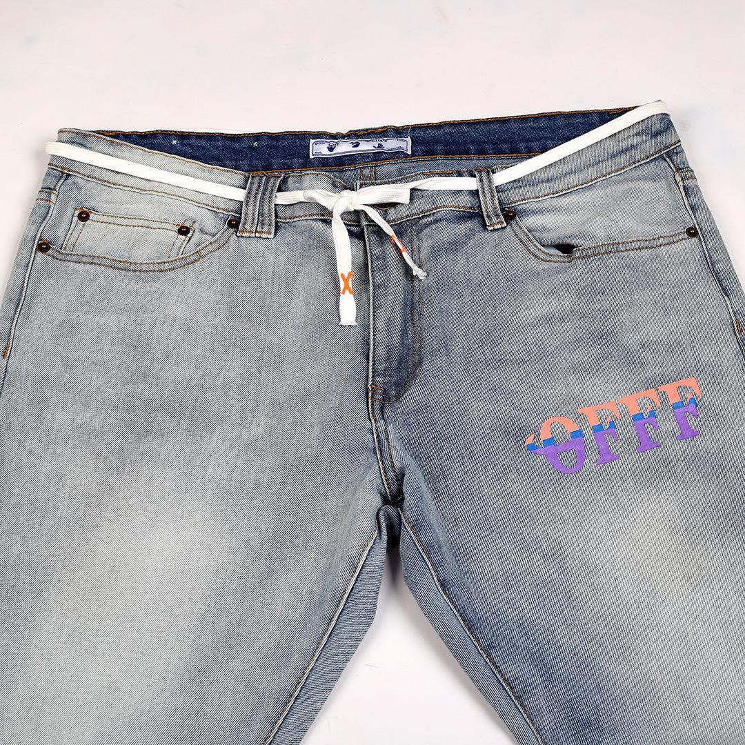 Off Authentic Double Arrow Logo Designed Denim Jean - Obeezi.com