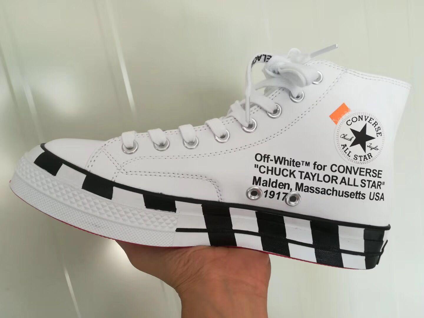 Off White All Star Converse Chuck Taylor White Black Sneakers - Obeezi
