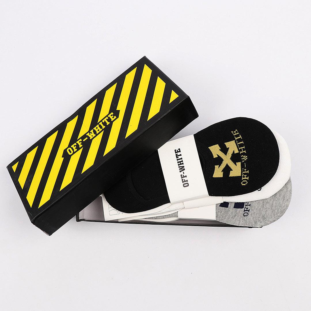 Off-White foot 5 In 1 Black Grey White Navy Blue Ash socks - Obeezi.com