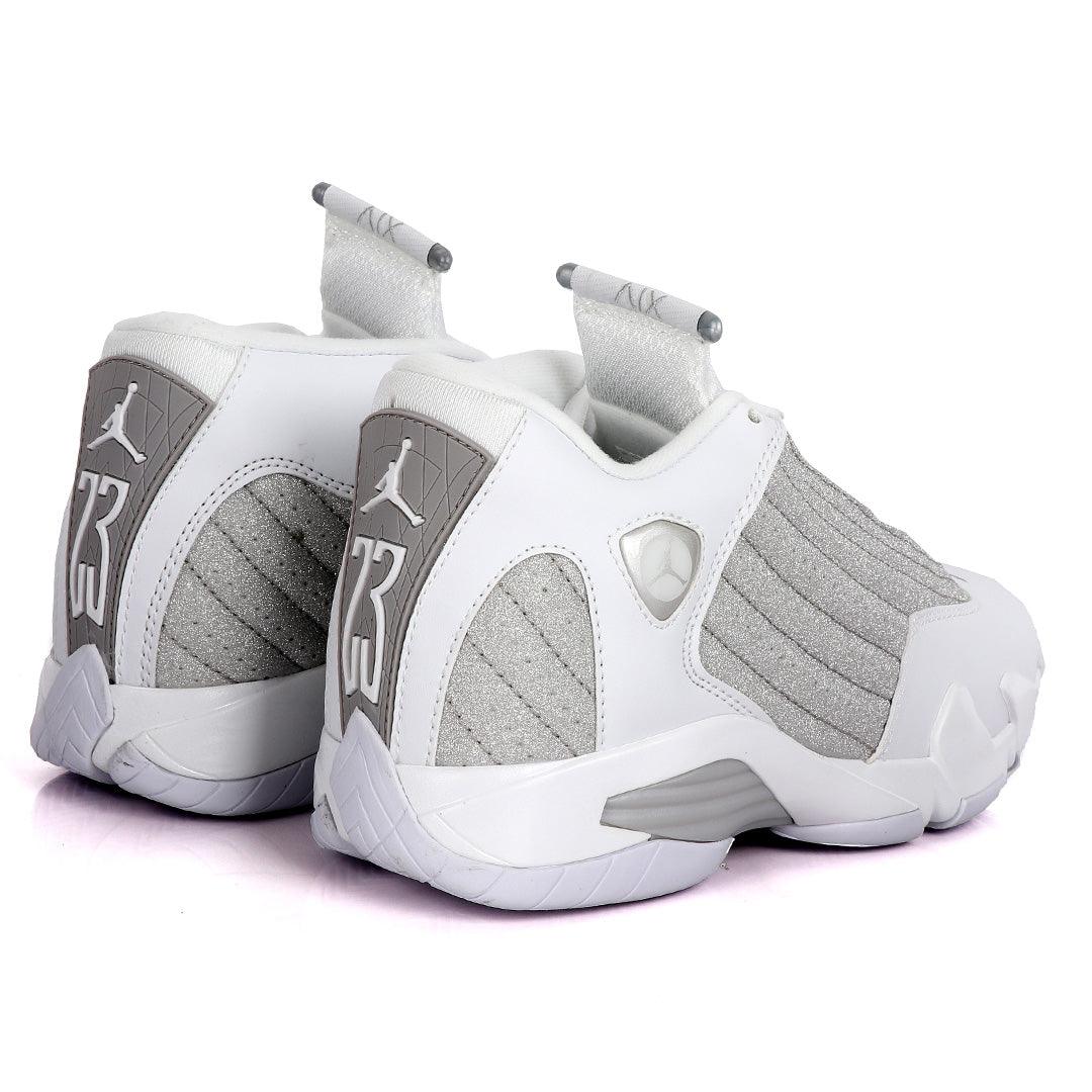 Original Air Jordan White Silver Shiny Sneakers - Obeezi