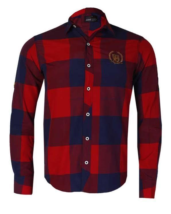 OSM Checkers Slim Fit Collections-Red - Obeezi