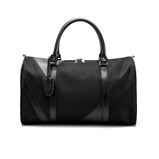 Oxford Executive Black Leather Travel Bag - Obeezi.com