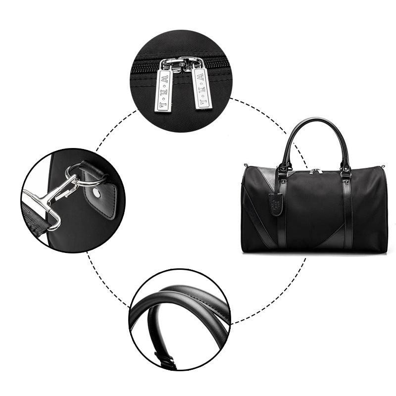 Oxford Executive Black Leather Travel Bag - Obeezi.com