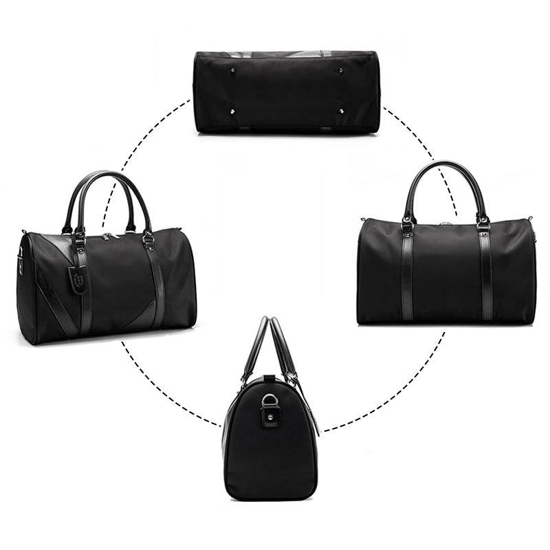 Oxford Executive Black Leather Travel Bag - Obeezi.com