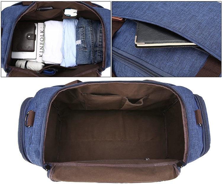 Oxford Multi Pocket Water Resistant Large Capacity Luggage Black Bags - Obeezi.com