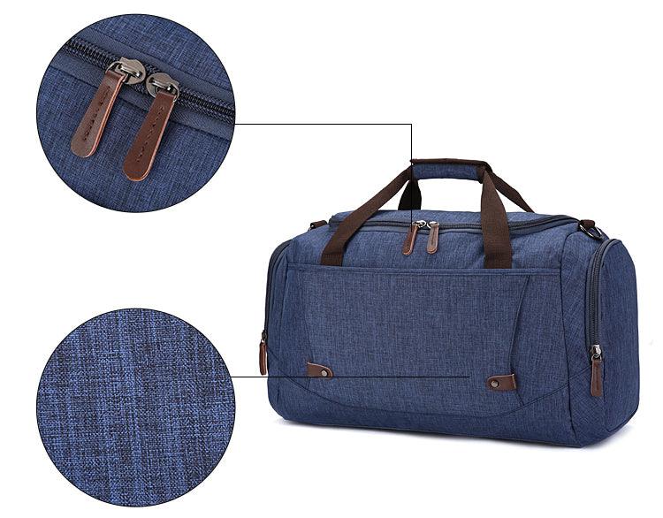 Oxford Multi Pocket Water Resistant Large Capacity Luggage Brown Bags - Obeezi.com