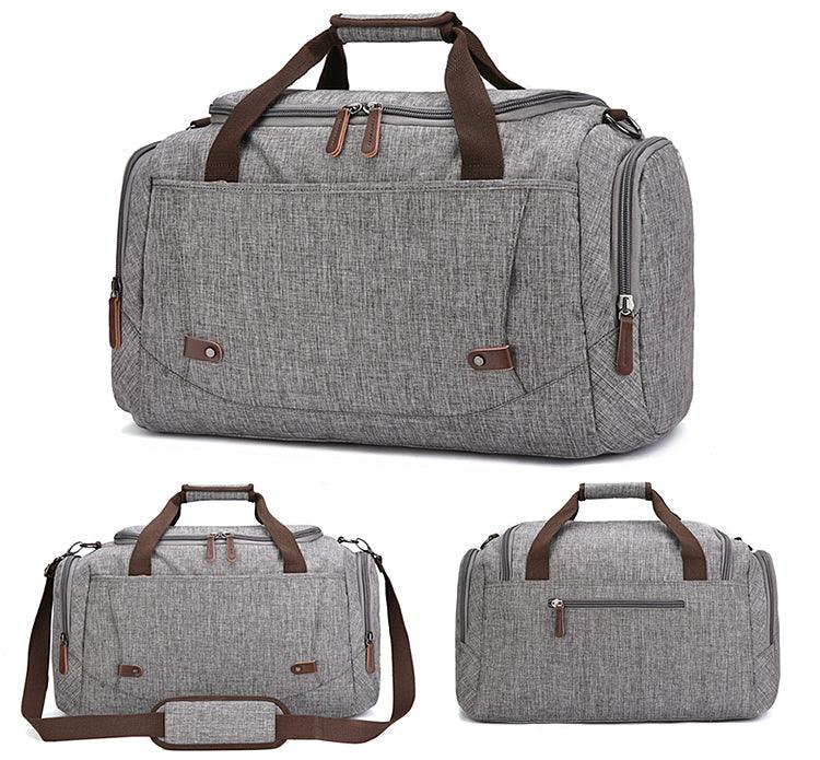 Oxford Multi Pocket Water Resistant Large Capacity Luggage Grey Bags - Obeezi.com
