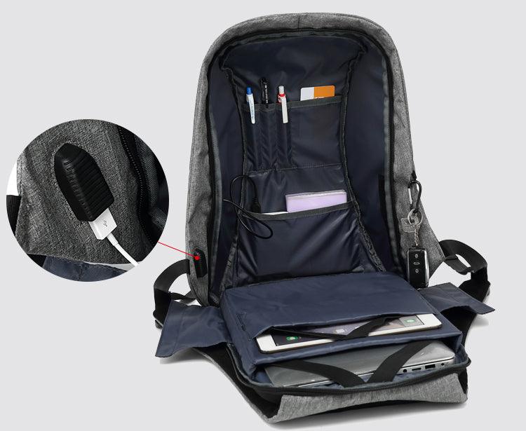 Oxford Waterproof Business and Laptop Smart Backpack- Black - Obeezi.com