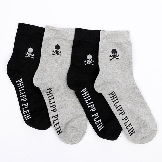 Philipp Plein 4 In 1 Danger Black Ash Design Socks - Obeezi.com