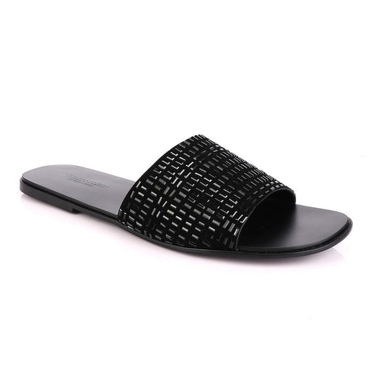 Philipp Plein Black Swarovski Embellished Slide Sandals - Obeezi
