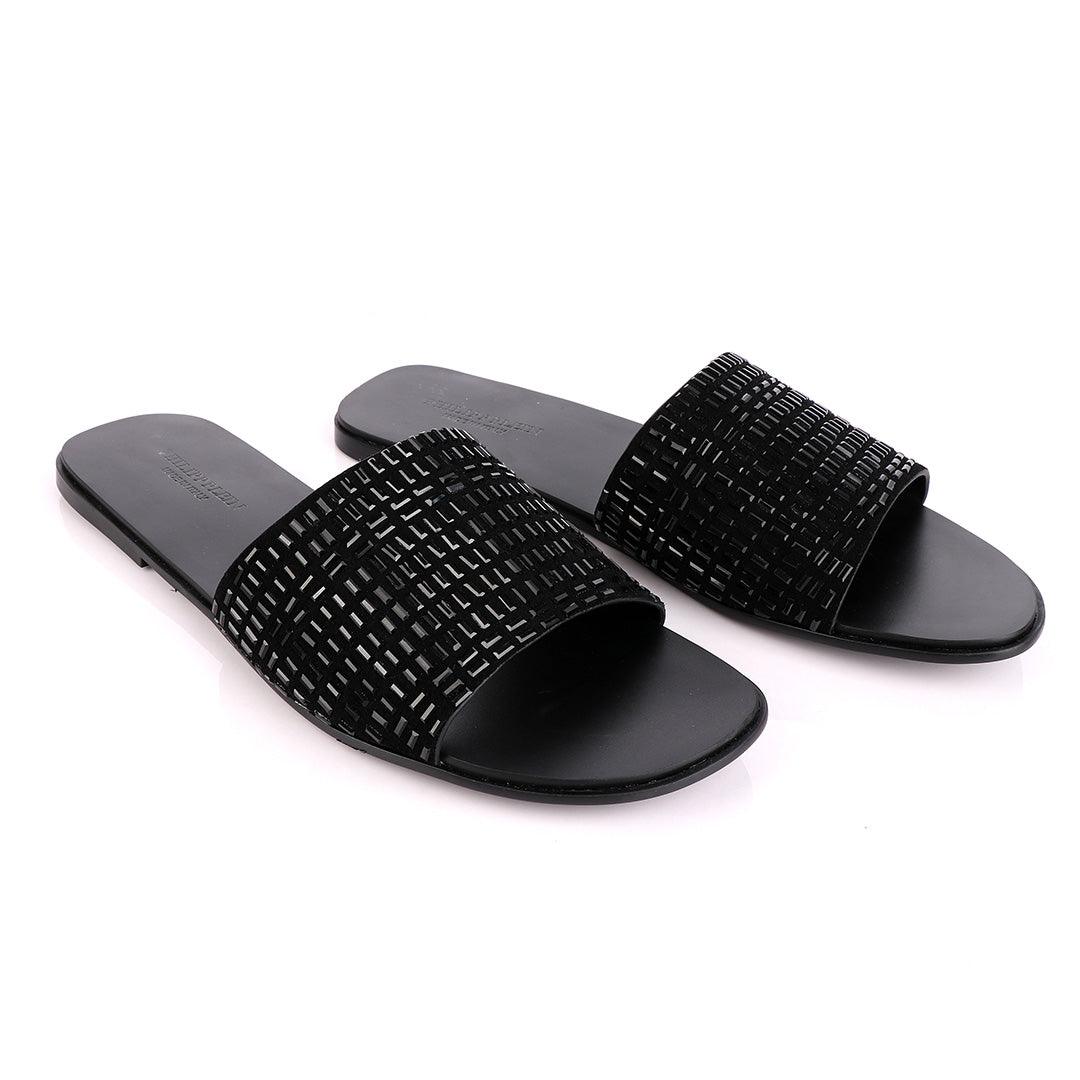 Philipp Plein Black Swarovski Embellished Slide Sandals - Obeezi