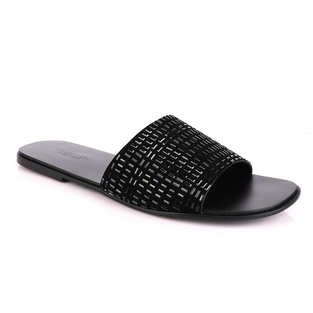 Philipp Plein Black Swarovski Embellished Slide Sandals - Obeezi