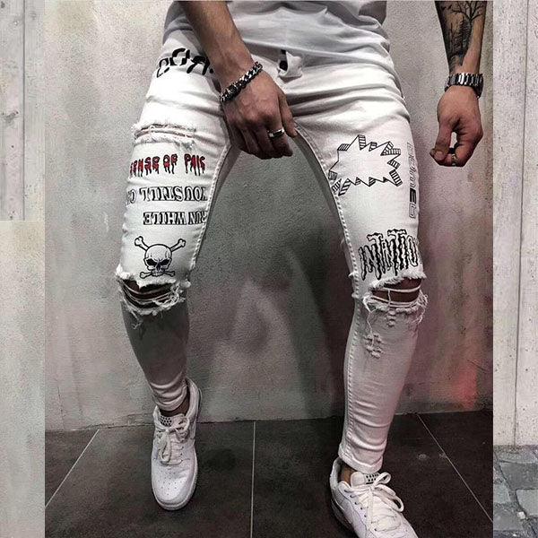 Philipp Plein Play To Win Jeans White - Obeezi