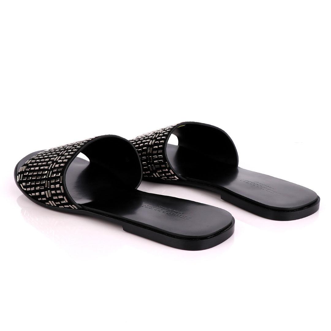 Philipp Plein Silver Swarovski Embellished Slide Sandals - Obeezi