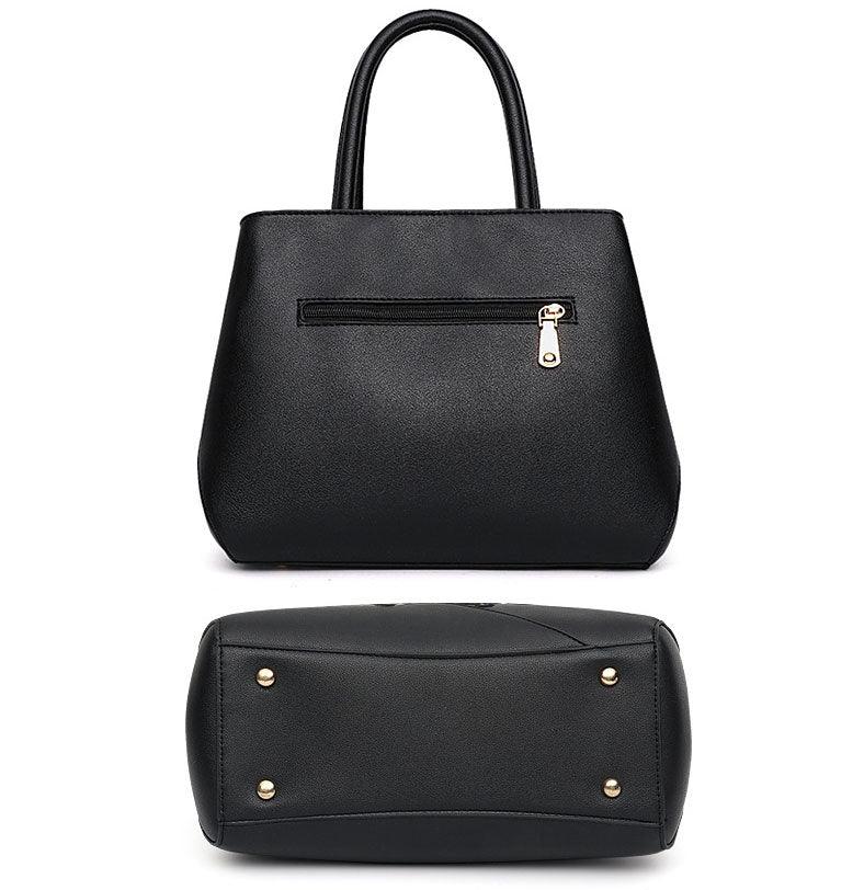 Pink Black French Fur Cham Shape Tote Handbag - Obeezi.com