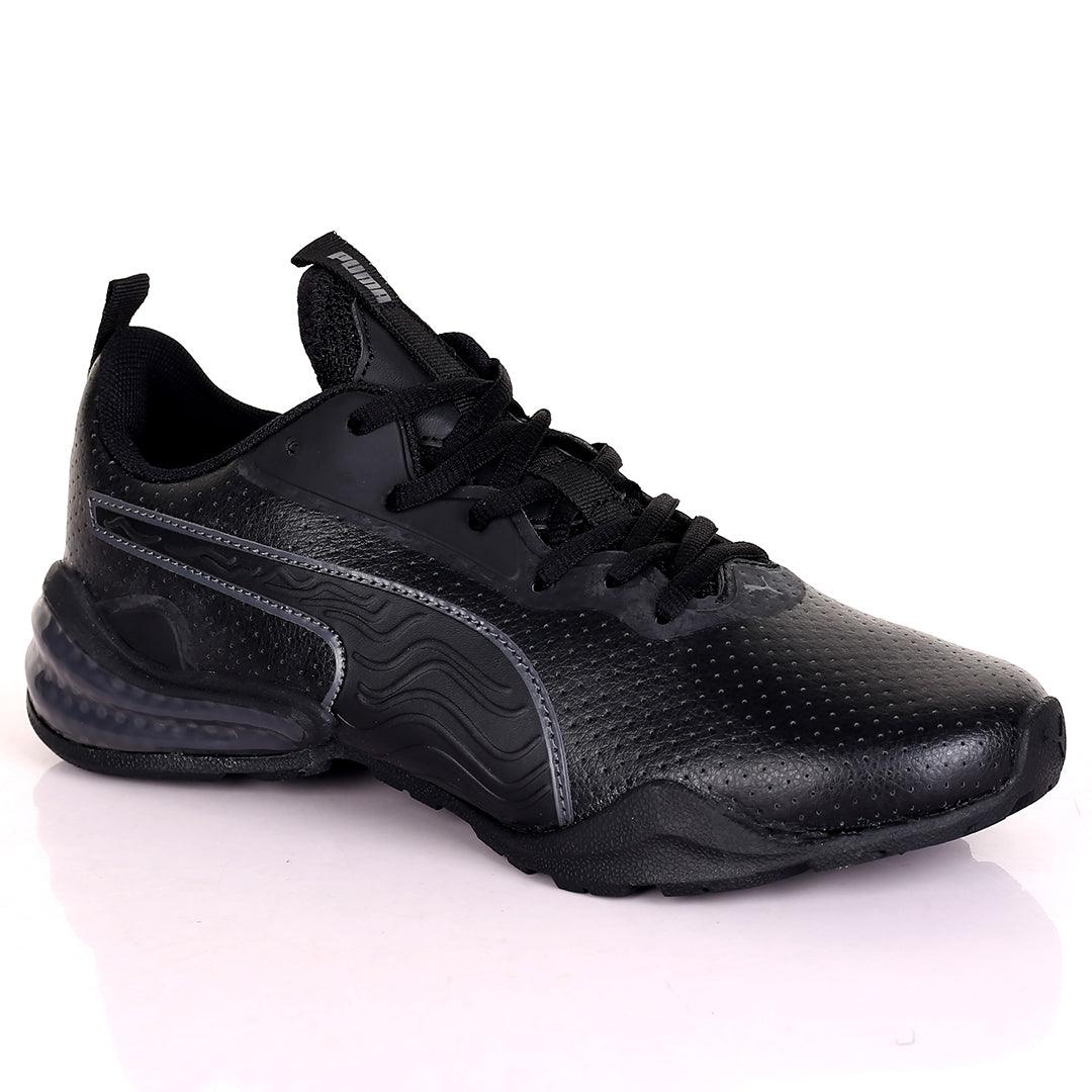 PM Black Silver Perf Low Sneakers Designed - Obeezi.com