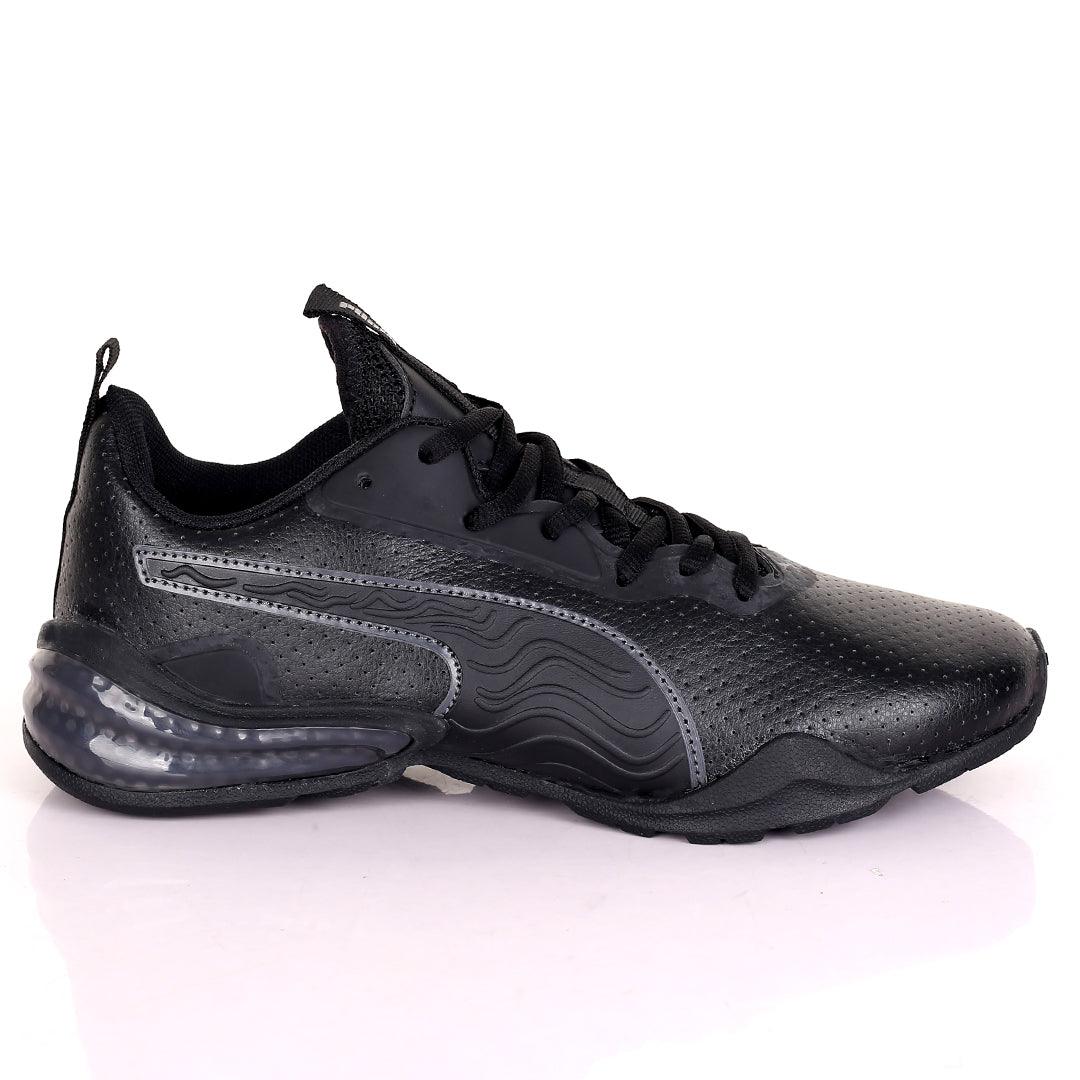 PM Black Silver Perf Low Sneakers Designed - Obeezi.com