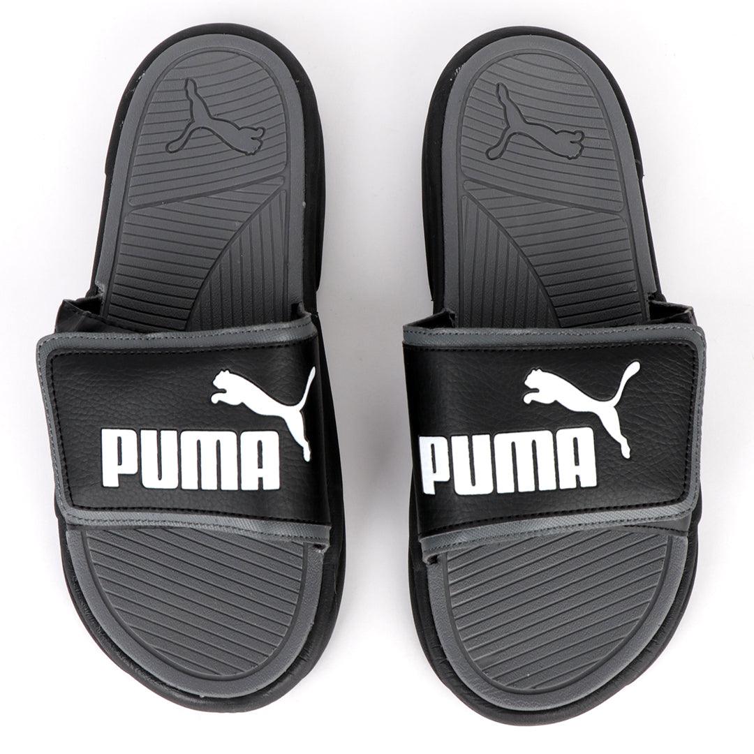 PM Catstlerock Comfort Black And Ash Rubber Sole Men's Slide - Obeezi.com