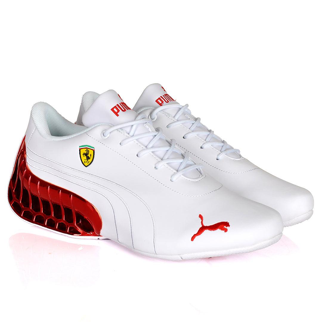 Pm Future Moto Sport GT Red Sole Sneakers- White - Obeezi.com