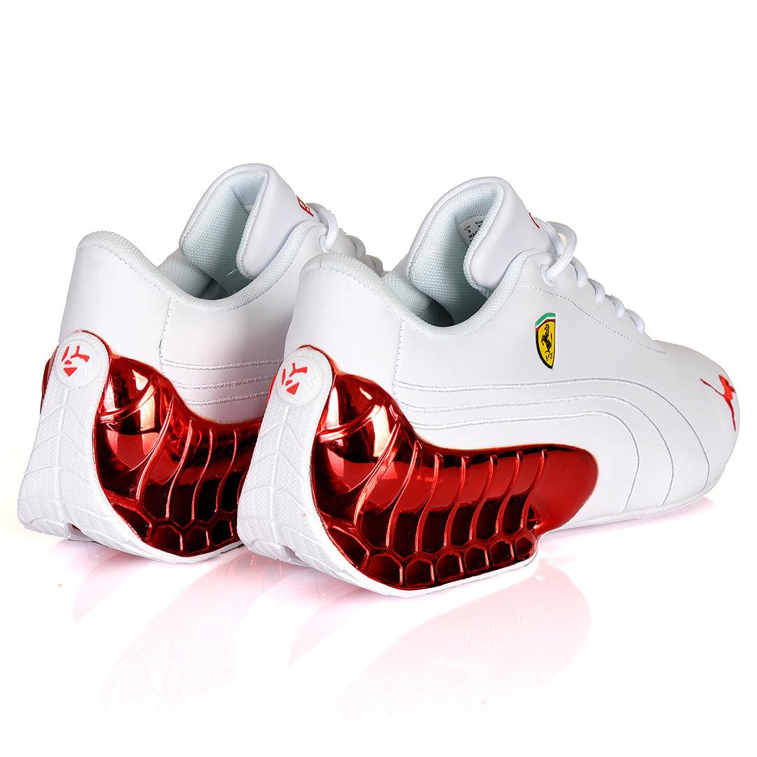 Pm Future Moto Sport GT Red Sole Sneakers- White - Obeezi.com