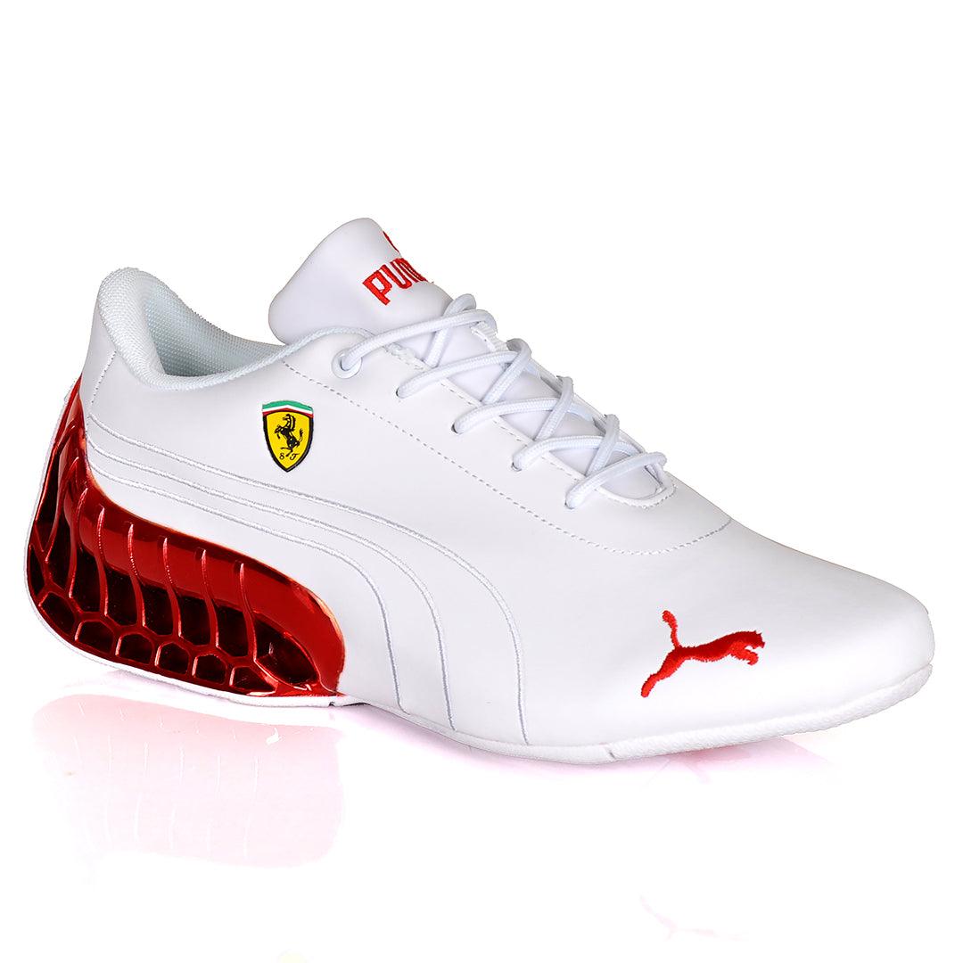 Pm Future Moto Sport GT Red Sole Sneakers- White - Obeezi.com