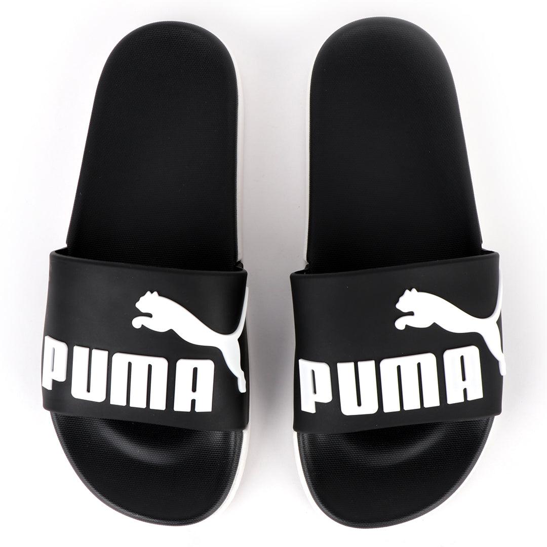 PM Royalcut Comfort All Black With White Rubber Sole Men's Slide - Obeezi.com